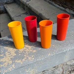 Set of Four Vintage Tupperware 12 oz.  Tumblers